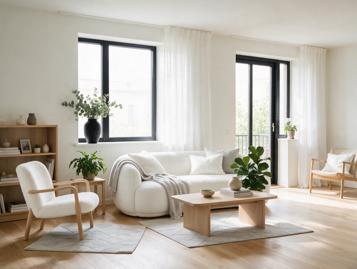 Salon scandinave lumineux
